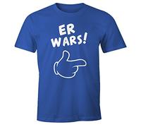 MoonWorks Herren T-Shirt Er Wars Spruch Comic Hand Fun-Shirt Blau M