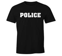 MoonWorks Herren T-Shirt Fasching Police Polizei Faschings-Shirt Kostüm Verkleidung Karneval Fun-Shirt schwarz XXL
