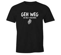 MoonWorks Herren T-Shirt GEH Weg du bist kein Bier Fun-Shirt Bier-Granate Spruch Party-Shirt Festival Schwarz XL