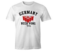 MoonWorks Herren T-Shirt Germany Beer Pong Team Bier Fun-Shirt weiß XL