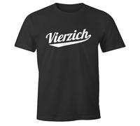 MoonWorks® Herren T-Shirt Geschenk für Männer zum 40. 50. Geburtstag Dialekt Fuffzich Vierzich Anthrazit 4XL