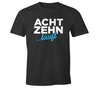 MoonWorks® Herren T-Shirt Geschenk zum 18. Geburtstag für Männer Jungs Aufdruck achtzehn läuft Anthrazit L