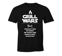 MoonWorks Herren T-Shirt Grill Wars mit Spruch Fun-Shirt Schwarz XL
