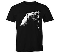 MoonWorks Herren T-Shirt Grizzly Bär schwarz XL