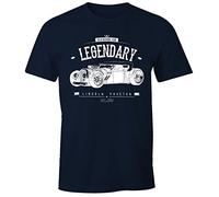 MoonWorks Herren T-Shirt, Hot Rod Retro Auto Car Oldschool Rockabilly, Fun-Shirt Navy XL