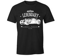 MoonWorks Herren T-Shirt, Hot Rod Retro Auto Car Oldschool Rockabilly, Fun-Shirt Schwarz M