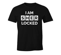 MoonWorks Herren T-Shirt I am I'm Sherlocked Schwarz M