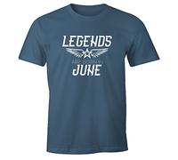 MoonWorks Herren T-Shirt Legends Are Born in June Geburtstag Geschenk Fun-Shirt Denim M