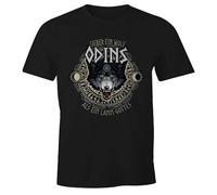 MoonWorks Herren T-Shirt Lieber EIN Wolf Odins als EIN Lamm Gottes Fun-Shirt Schwarz XL