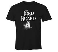 MoonWorks® Herren T-Shirt Lord of The Board Snowboard-Fahrer, Snowboarder Fun-Shirt Schwarz M
