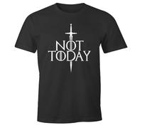 MoonWorks® Herren T-Shirt Not Today Schwert lustige Sprüche Serie Zitat Fun Shirt Anthrazit 3XL