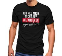 MoonWorks® Herren T-Shirt Print Aufdruck Bedruckt mit Spruch Ich reg Mich Nicht auf Die Anderen Regen Mich auf Fun-Shirt Spruch lustig schwarz 4XL