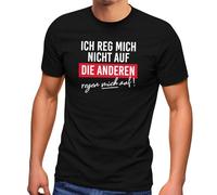 MoonWorks® Herren T-Shirt Print Aufdruck Bedruckt mit Spruch Ich reg Mich Nicht auf Die Anderen Regen Mich auf Fun-Shirt Spruch lustig Schwarz XXL