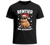 MoonWorks Herren T-Shirt Rentier war Ausverkauft Fun-Shirt Schwarz XXL