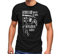 MoonWorks® Herren T-Shirt Sensemann Spruch lustig schwarzer Humor Ironie Sarkasmus Fun-Shirt Schwarz L