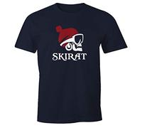 MoonWorks® Herren T-Shirt Skirat Ski-Fahrer Snowboard-Fahrer Wintersportler Pirat lustig Fun-Shirt Navy XXL