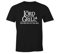 MoonWorks® Herren T-Shirt The Lord of The Grill BBQ Fun-Shirt Herr der Grille Nerd Tee Fleisch Schwarz XXL