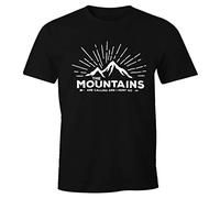 MoonWorks Herren T-Shirt - The Mountains Are Calling and I Must go - Wandern Berge