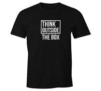 MoonWorks Herren T-Shirt Think Outside the Box Funshirt Schwarz 5XL