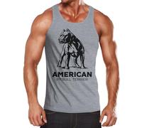 MoonWorks Herren Tank-Top mit American Pitbull Terrier Motiv Hunderasse Grau XXL