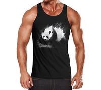 MoonWorks Herren Tanktop Panda Splash Muskelshirt Tank Top Muscle Shirt Achselshirt Schwarz L