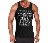 MoonWorks® Herren Tanktop Print Aufdruck Alien Xenomorph Parodie Da Vinci Achselshirt schwarz S