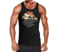 MoonWorks® Herren Tanktop Print Aufdruck Bedruckt Science Fiction Blockbuster Parodie Weltraum Imperium Achselshirt Schwarz 3XL