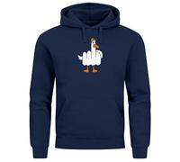 MoonWorks® Hoodie Herren Bedruckt Möve Mittelfinger Frontprint F*CK You Lustig Kapuzen-Pullover Männer Kapuzenpulli Navy S