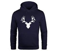 MoonWorks Hoodie Herren Hirsch Geweih Kapuzen-Pullover Pullover mit Kapuze Navy XL