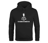 MoonWorks Hoodie Herren Keep Calm and Kamehameha Son Goku Dragonball Kapuzenpullover schwarz 3XL