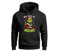 MoonWorks® Hoodie Herren Weihnachten Spruch Bevor du fragst - Nein Kapuzen-Pullover Weihnachtspullover Männer Schwarz S