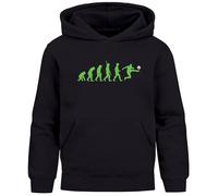 MoonWorks® Kinder Hoodie Jungen Fußball Geschenk Fußballer Fußballfan Aufdruck Lustig Evolution Jungengeschenke schwarz 152