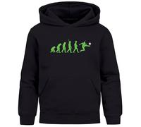 MoonWorks® Kinder Hoodie Jungen Fußball Geschenk Fußballer Fußballfan Aufdruck Lustig Evolution Jungengeschenke Schwarz 164