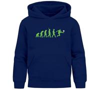 MoonWorks® Kinder Hoodie Jungen Fußball Geschenk Fußballer Fußballfan Aufdruck Lustig Evolution Jungengeschenke Navy 152