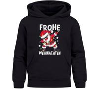 MoonWorks® Kinder Hoodie Weihnachtspullover Jungen Mädchen Dabbing Santa Weihnachtsoutfit Kinder Schwarz 164
