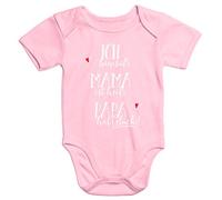 MoonWorks kurzarm Baby-Body ich bin süß, Mama ist heiß, Papa hat Glück Bio-Baumwolle rosa 0-3 Monate