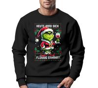 MoonWorks® Sweatshirt Herren Anti-Weihnachten Grinch Weihnachtsmuffel Heute Wird Sich flüssig ernährtr Ugly Xmas Sweater