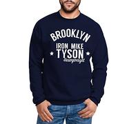 MoonWorks Sweatshirt Herren Brooklyn New York Iron Mike Tyson Boxing Gym Pullover ohne Kapuze Navy XL