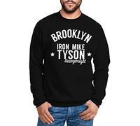 MoonWorks Sweatshirt Herren Brooklyn New York Iron Mike Tyson Boxing Gym Pullover ohne Kapuze schwarz XXL