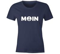 MoonWorks Trendiges Damen T-Shirt Moin mit Anker Slim Fit Navy XL