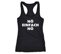 MoonWorks witziges Damen Tanktop Tank Top Nö einfach Nö Fun Shirt lusitg Spruch Racerback schwarz S