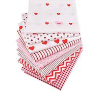 MoonyLI Valentinstag 100% Baumwolle Stoffe Liebe Stoff Quilten Patchwork DIY Handwerk Handarbeit Stoff Fat Quarter Bundles Stoff 8Pcs