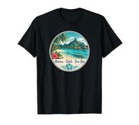 Moorea Tahiti Bora Bora Preisgünstiges Grafik-T-Shirt, Herren, Schwarz, S