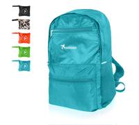 Moorle Faltbarer Rucksack Ultraleicht, Wasserdicht Tagesrucksack Zum Falten, Blau Rucksack Damen Klein, Wanderrucksack Für Damen Herren, Leichter Daypack Wandern, Faltbar Rucksack 15L Für Reise