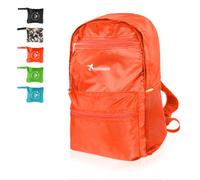 Moorle Faltbarer Rucksack Ultraleicht, Wasserdicht Tagesrucksack Zum Falten, Orange Rucksack Damen Klein, Wanderrucksack Für Damen Herren, Leichter Daypack Wandern, Faltbar Rucksack 15L Für Reise