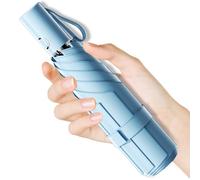 Moorrlii Automatischer Mini-Reise-Regenschirm, winddicht, faltbar, UV-Schutz, sofortiges Öffnen/Schließen für Regen/Sonne, kleines, kompaktes, leichtes Design, passt in Tragetasche/Reisetasche