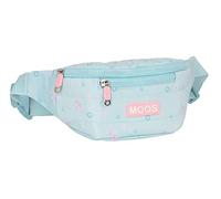 MOOS - Bauchtasche mit Außentasche, ideal für Jugendliche und Kinder unterschiedlichen Alters, bequem und vielseitig, Qualität und Stärke, 23 x 9 x 12 cm, Türkis, Blau/Türkis, Estándar, Casual