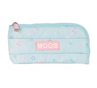 MOOS - Flaches Federmäppchen mit großer Kapazität, Federmäppchen für Kinder, ideal für Schulkinder, bequem und vielseitig, Qualität und Widerstandsfähigkeit, 23 x 11 cm, Türkis, Blau/Türkis, Estándar,