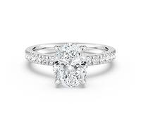 MOOSEA 2 Karat ovaler Moissanit-Ring für Damen, Farbe D, Reinheit VVS1, künstlicher Diamantring, 18 Karat Weißgold plattiert, 925er Sterlingsilber, Moissanit-Verlobungsringe für Damen