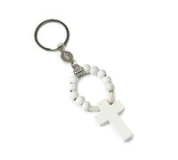 Mopec Blanco K16 Schlüsselanhänger mit Rosenkranz aus Holz, 3 x 11 cm, 10 Stück